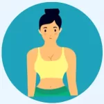 A dark blue weight loss icon featuring a silhouette of a lady.