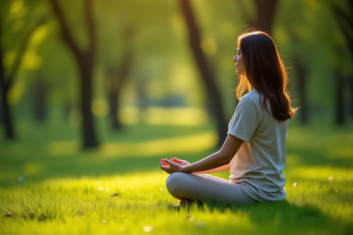 "Person grounding themselves outdoors, connecting with nature"