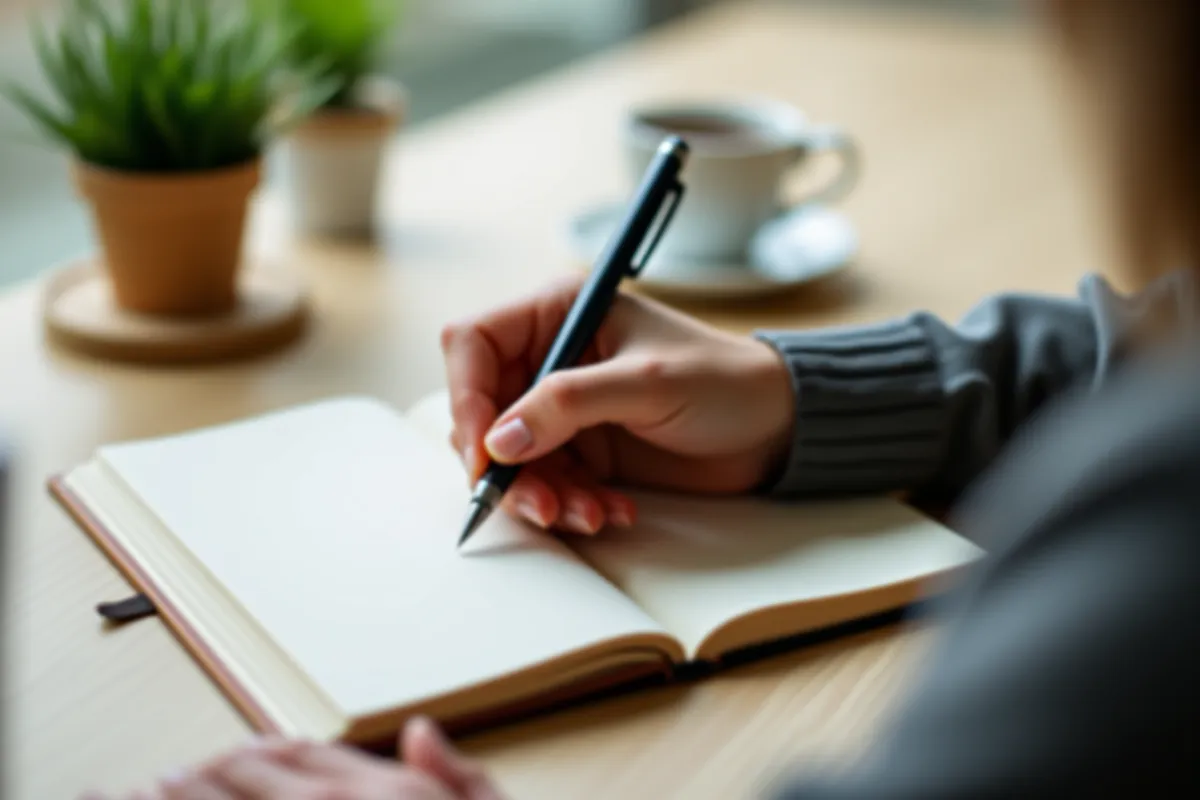 Person writing in a journal for mental clarity"